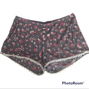 Small Floral Print Sleep Shorts